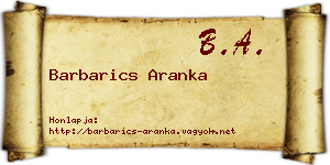 Barbarics Aranka névjegykártya